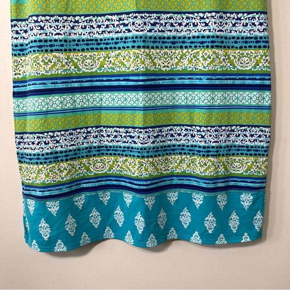 Lands End Colorful Nylon Blend T Shirt Dress Size Medium Swim Vacation Beach - Picture 3 of 11